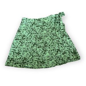 Abound Green Floral Print Wrap Skirt